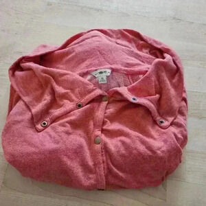 Lucky Lotus snap button cowl Neck sweatshirt size Medium